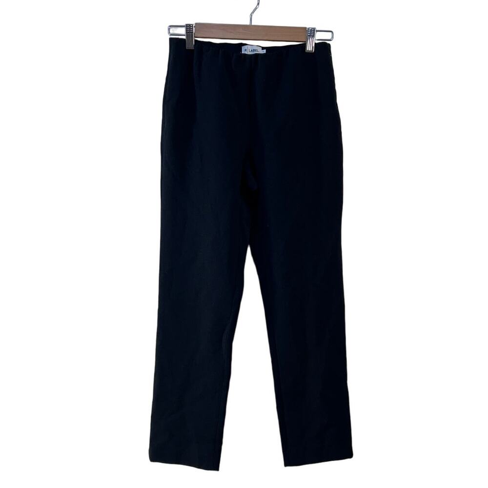 R Label Black Luxury Trouser Pants Side Zip Ankle Career Small Work Minimalist
